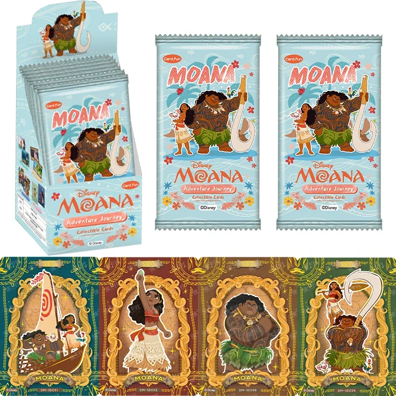 Card Fun Genuine Disney Moana Cards Ocean Qiyuan Adventure Journey Animation Role Moana Simea Collectible Cards Toy Gift