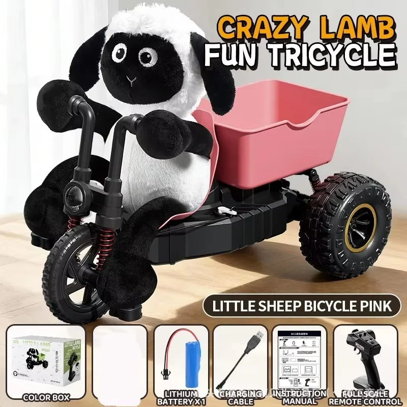 Hot Cute 2.4g Rc Lamb Electric Tricycle, Full Proportional Throttle High Speed Drift Climbing Stunt Remote Control Car
