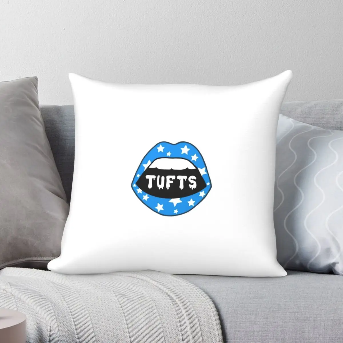 Tufts Pillowcase Polyester Linen Velvet Printed Zip Decor Throw Pillow Case Sofa Cushion Cover