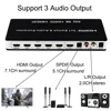 オーディオエクストラクター付きhdmiビデオオーディオスイッチャー、5ポート、4kスイッチャー、光付き5 in 1アウト、spdif r/l、arcオーディオアウトコンバーター 6