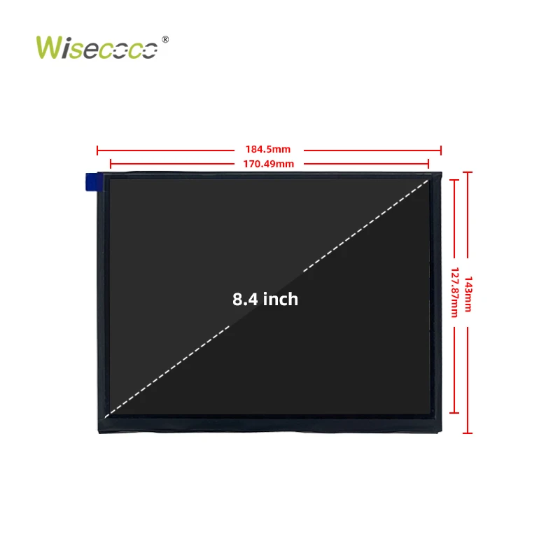 Wisecoco 8.4 Inch High Luminance 1200Nits 1024*768 IPS LCD 40 Pin LVDS 60Hz TFT Lcd Module for Automotive Vehicle HMI Panels