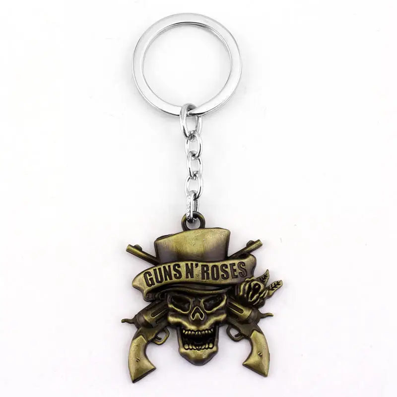 Music Band Guns N Roses Keychain Metal Key Rings For Gift Chaveiro Key chain Jewelry