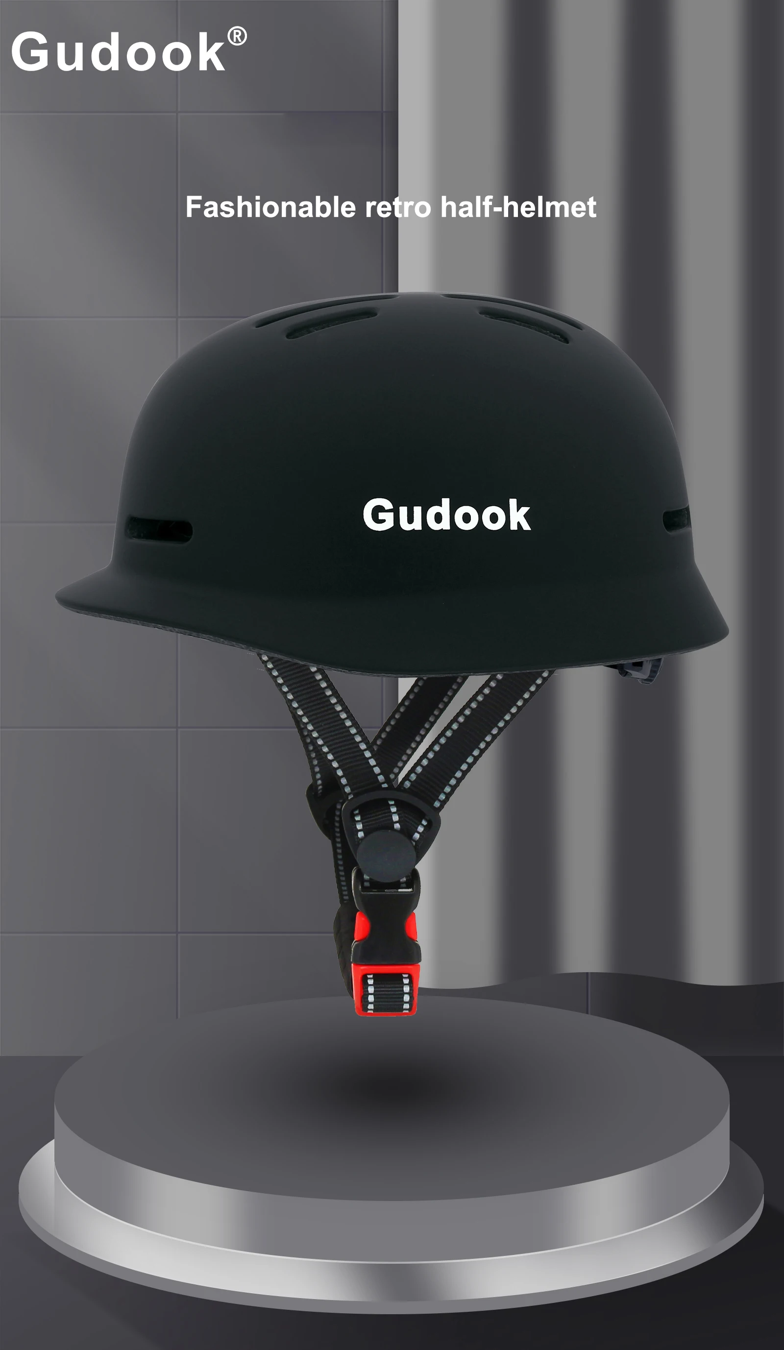 GUDOOK Fahrradhelm für Erwachsene, für Männer und Frauen – vielseitiger Schutz für verschiedene Sportarten, Retro-Fahrradhelm für BMX, Skateboarden, Roller und Inlineskaten. – Detail 1