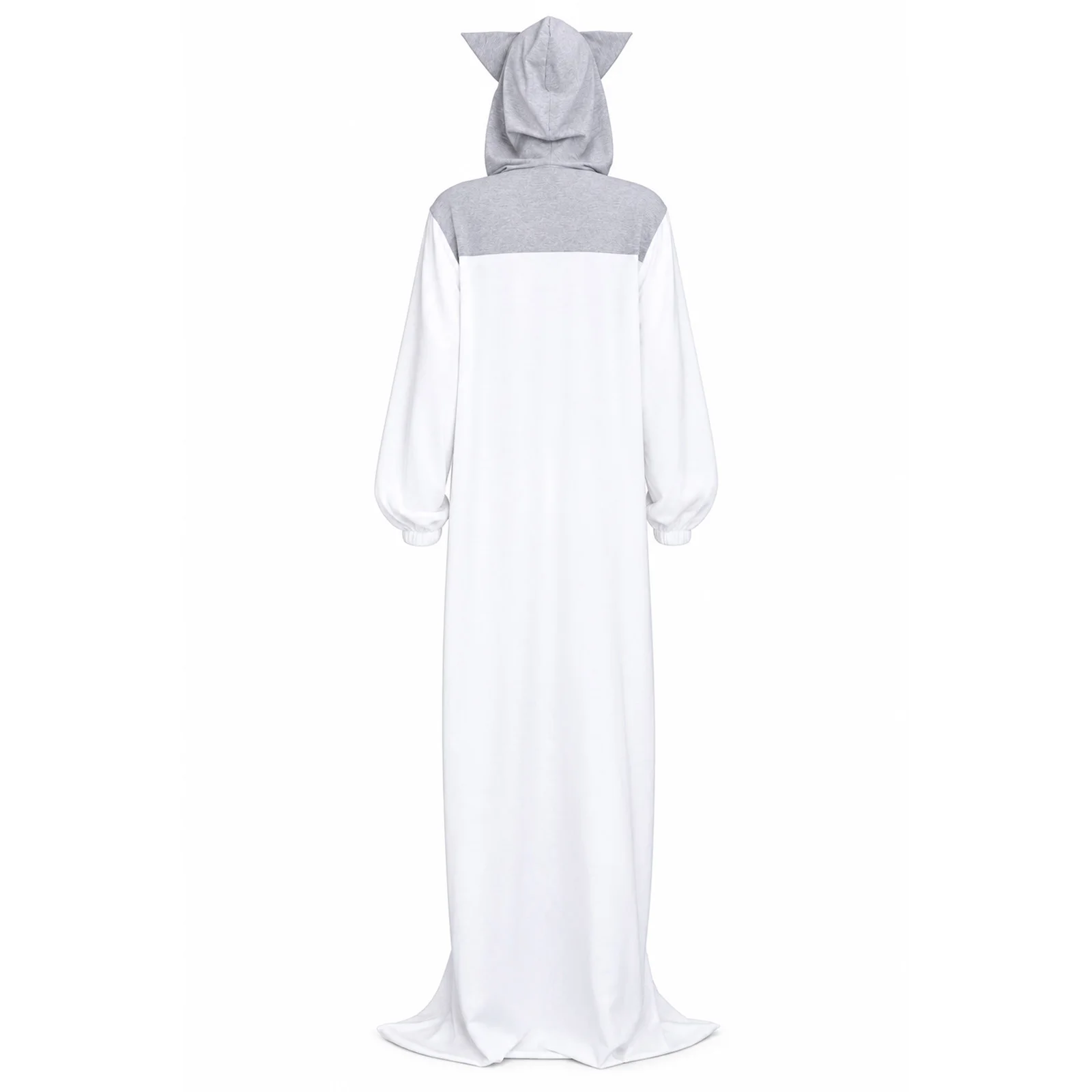 Women Men Casual Sleeping Bag Animal Ears Long Sleeve Zipper Lightweight Hooded Sleep Sack Night-robe for Hotel Home Office