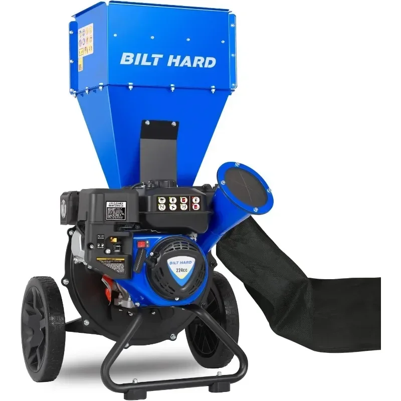 BILT HARD Wood Chipper - 7.5 HP 224cc Gas Powered Shredder Mulcher, 3