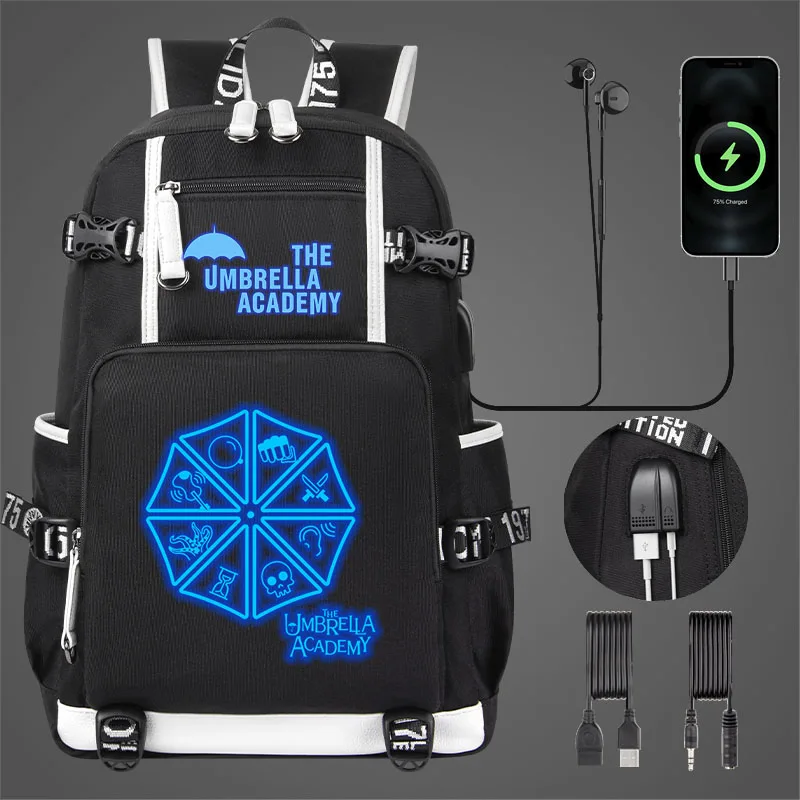 Imagem -02 - Guarda-chuva Academia Crianças Schoolbag Fluorescente Luminosa Mochila Menino Menina Estudantes Escola Mochila Adolescente Portátil Bolsa de Ombro o