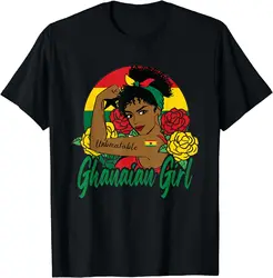 Ghanaian Girl Ghana Woman Ghanaians Flag T-Shirt Flag T Shirts Summer Graphic Cotton Streetwear Birthday Gifts Tee Mens Clothing