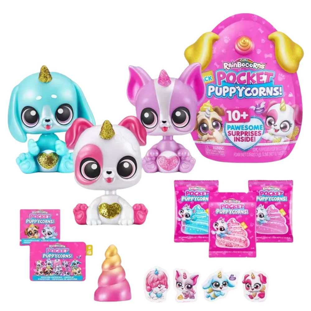 Rainbocorns Egg Pocket Dog Blind Box Puppycorns 10+ Pawesome Surprise Inside Cloud Wave Magic Mini Swinging Figure Doll Giocattolo per bambini