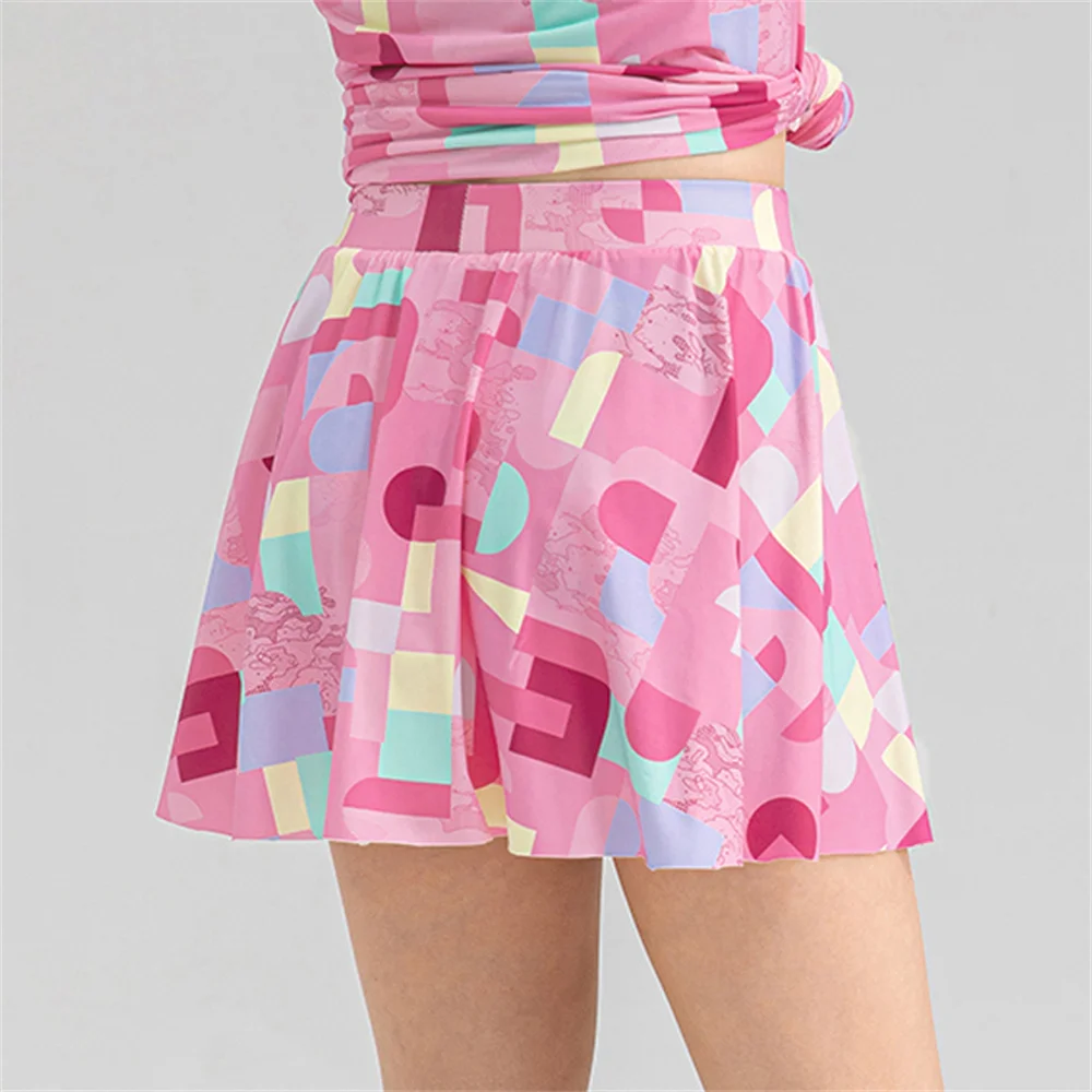 Children Golf Tennis Skirt With Shorts Girls Sport Skorts Running Dancing 2 In 1 Culottes Summer Athletic Breathable Cool Fabric