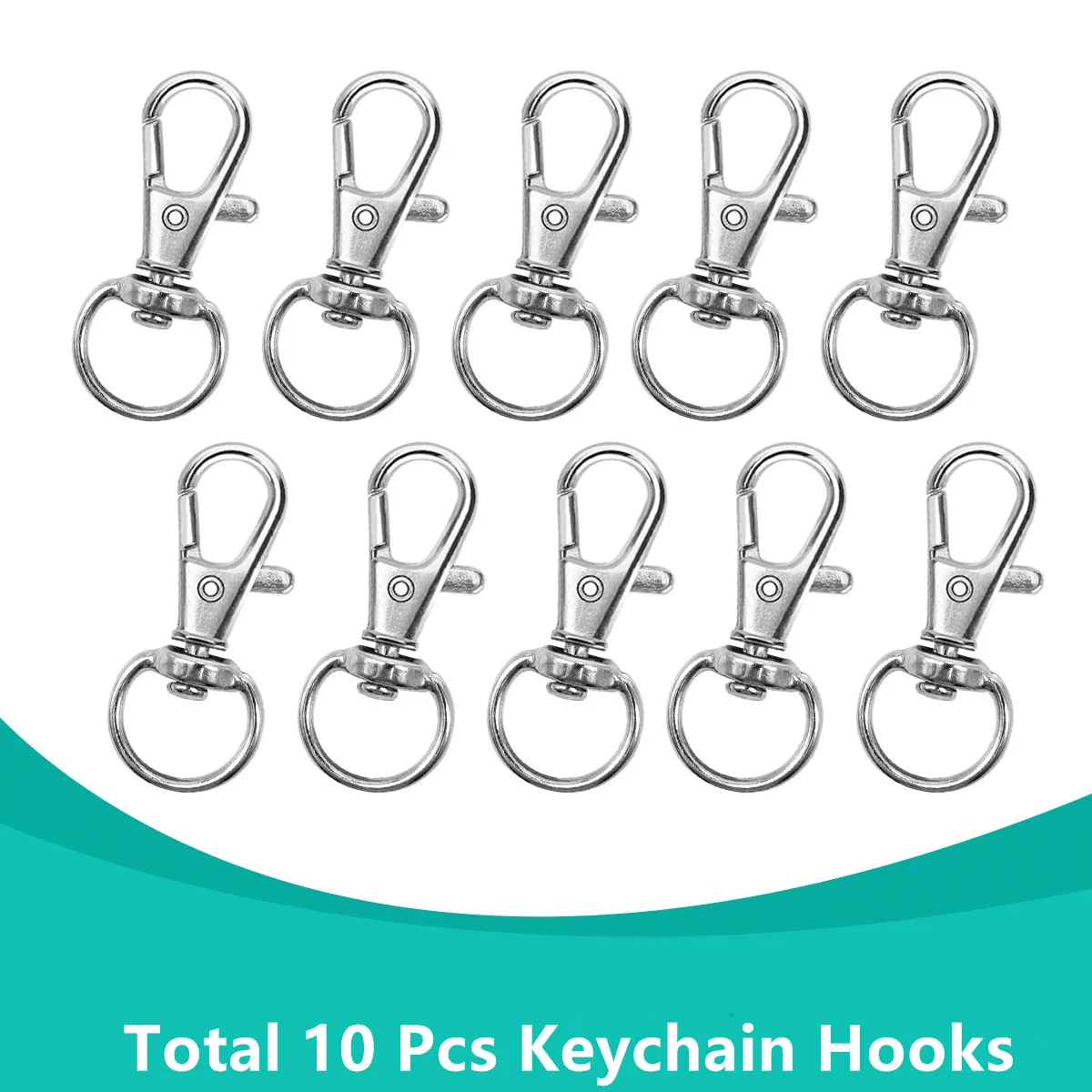 20pcs swivel lobster clasp with key ring 10pcs key chain 10pcs key ring decoration DIY crafts 32mm/1.25in