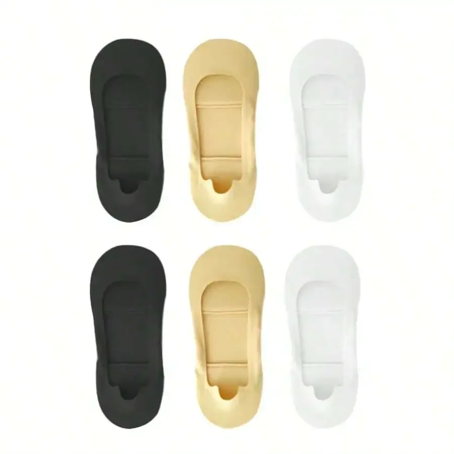 3 Pairs Women's Boat Socks, Plantar Fasciitis Cushion Insoles, Shock Absorbing Invisible Non-Slip Shoe Pads, Spring/Summer view 5