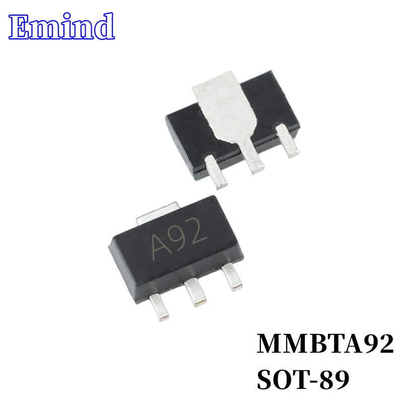 200/500/1000/2000/3000Pcs MMBTA92 SMD Transistor SOT-89 Footprint A92 Silkscreen PNP 300V/600mA Bipolar Amplifier Transistor