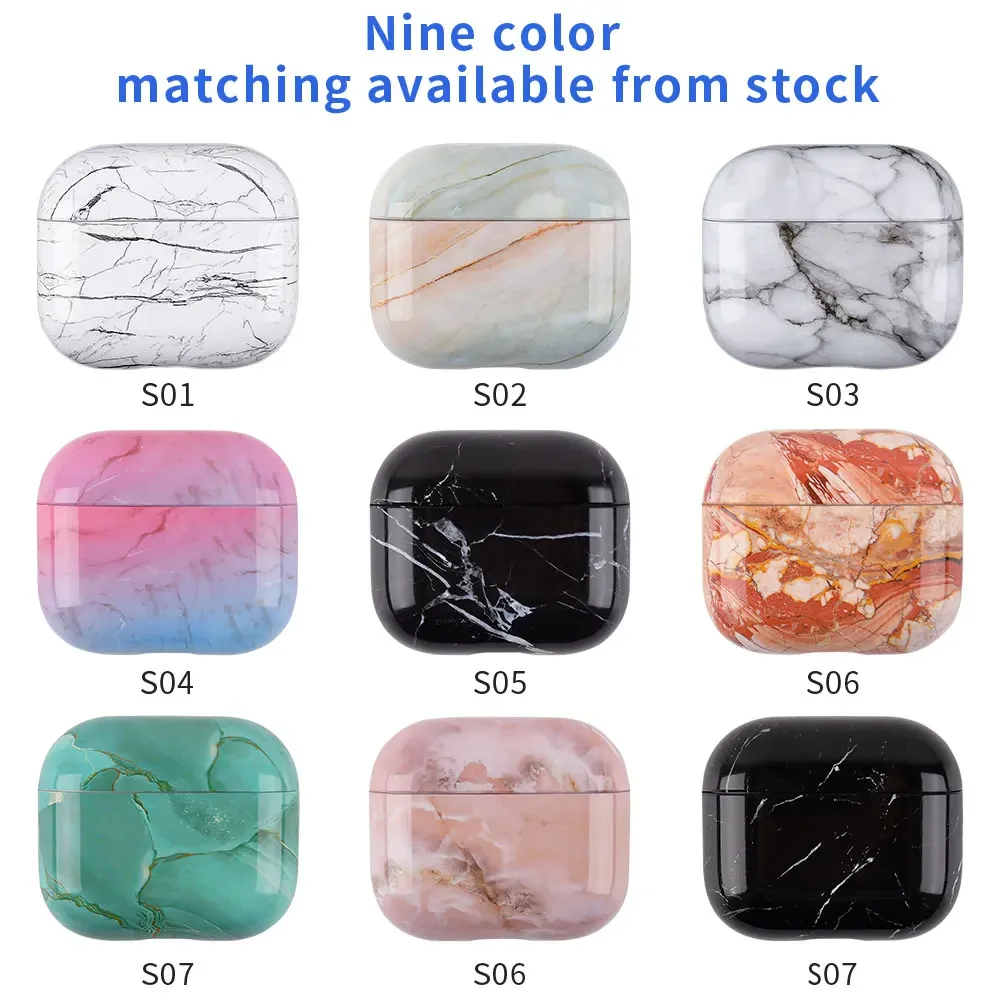 For Apple AirPods 4 Pro 2nd 3rd 1 Protective Case Cover Marble Stone Luxury Dust Guard Bag Shell Wireless Earphone Charging Box