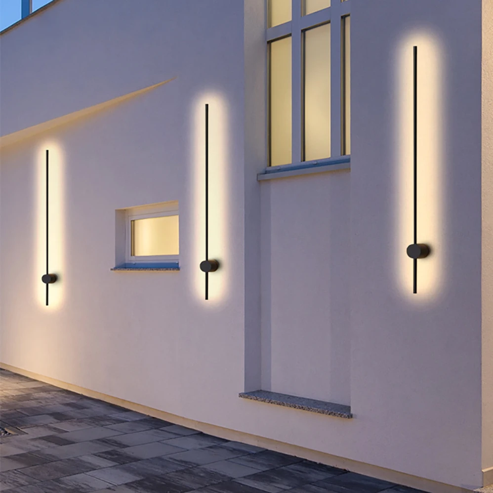 Lámpara LED de pared para interiores y exteriores, AC85-265V impermeable IP54 de 120cm y 60cm de longitud, estilo minimalista moderno con 3 años de garantía