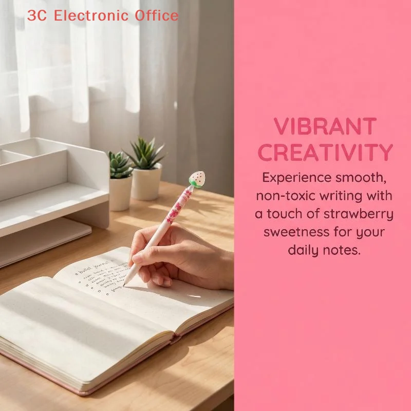 

Набор из 4/5 шт. милых стираемых ручек в форме клубники, меняющих цвет при воздействии света, канцелярские товары
