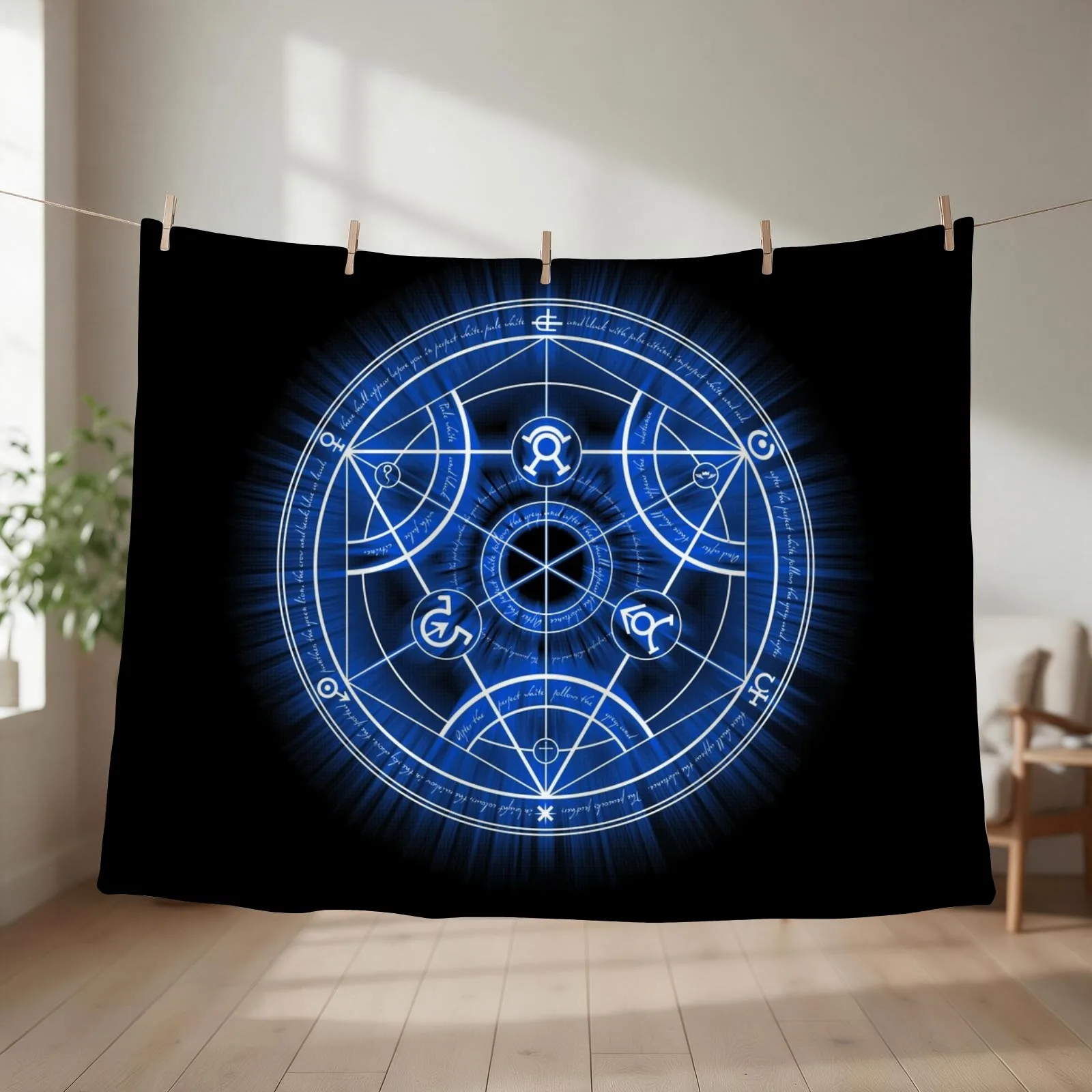 Human Transmutation Circle Throw Blanket couch cozy soft plush fuzzy picnic outdoor blanket