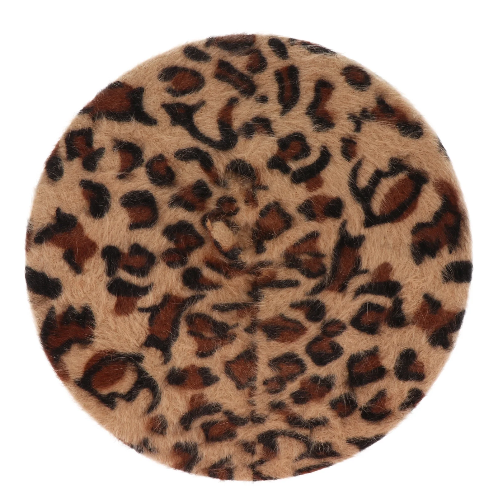 Leopard Print Beret Women Hat Cap Hats Accessories Lady French Rabbit Fur Women\'s Has