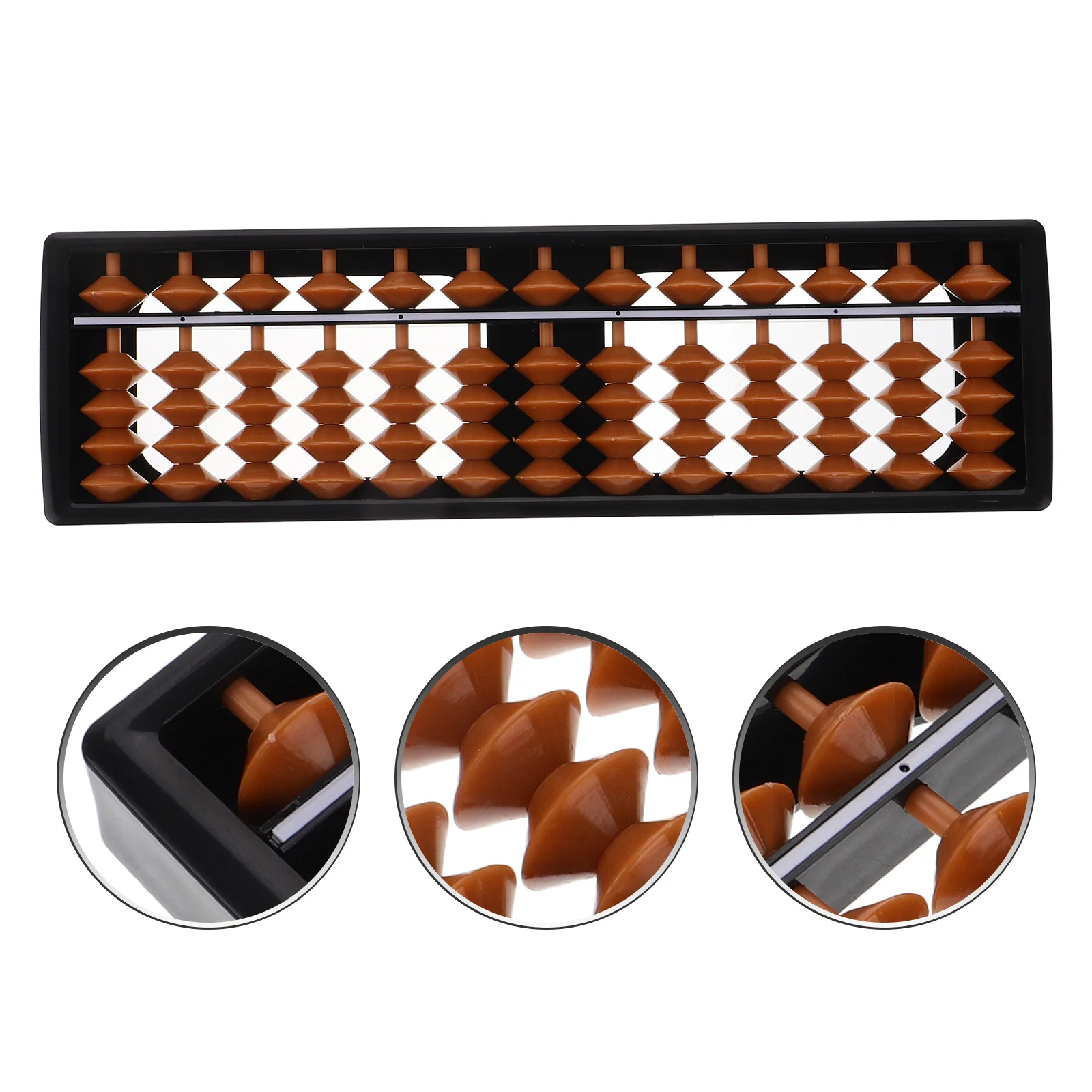 

GARIOUANS Math Abacus Counting Tool Portable Learning Kit Chinese Style Calculation Vintage Educational Toy ABS Plastic Brown