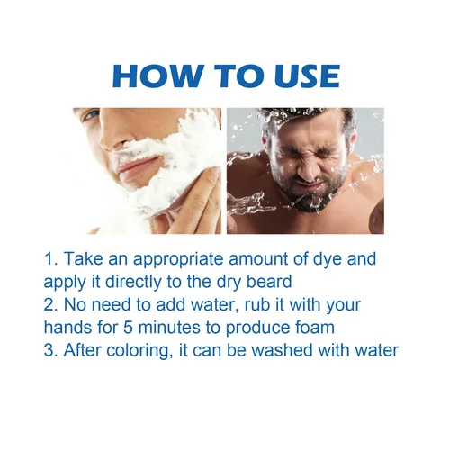 Imagen 2 del producto Champú Tinte para Barba de Manzanilla: Teñido Suave, Nutre las Raíces del Cabello, Fijación Duradera, Antidesvanecimiento, Suaviza y da Brillo. Champú Tinte para Bigote.