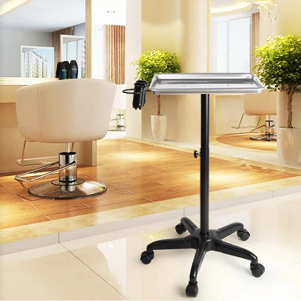 Salon Trolley with Adjustable Height and Hairdryer Rack, Easy to Move