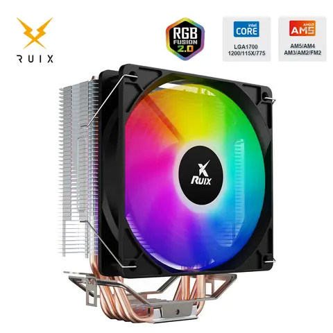 Ruix X4000SE All Platform Compatiable CPU Cooler Cooling Fan 120mm 4 Pure Copper Heat Pipes Radiator Intel LGA 1700 AMD AM4 AM5