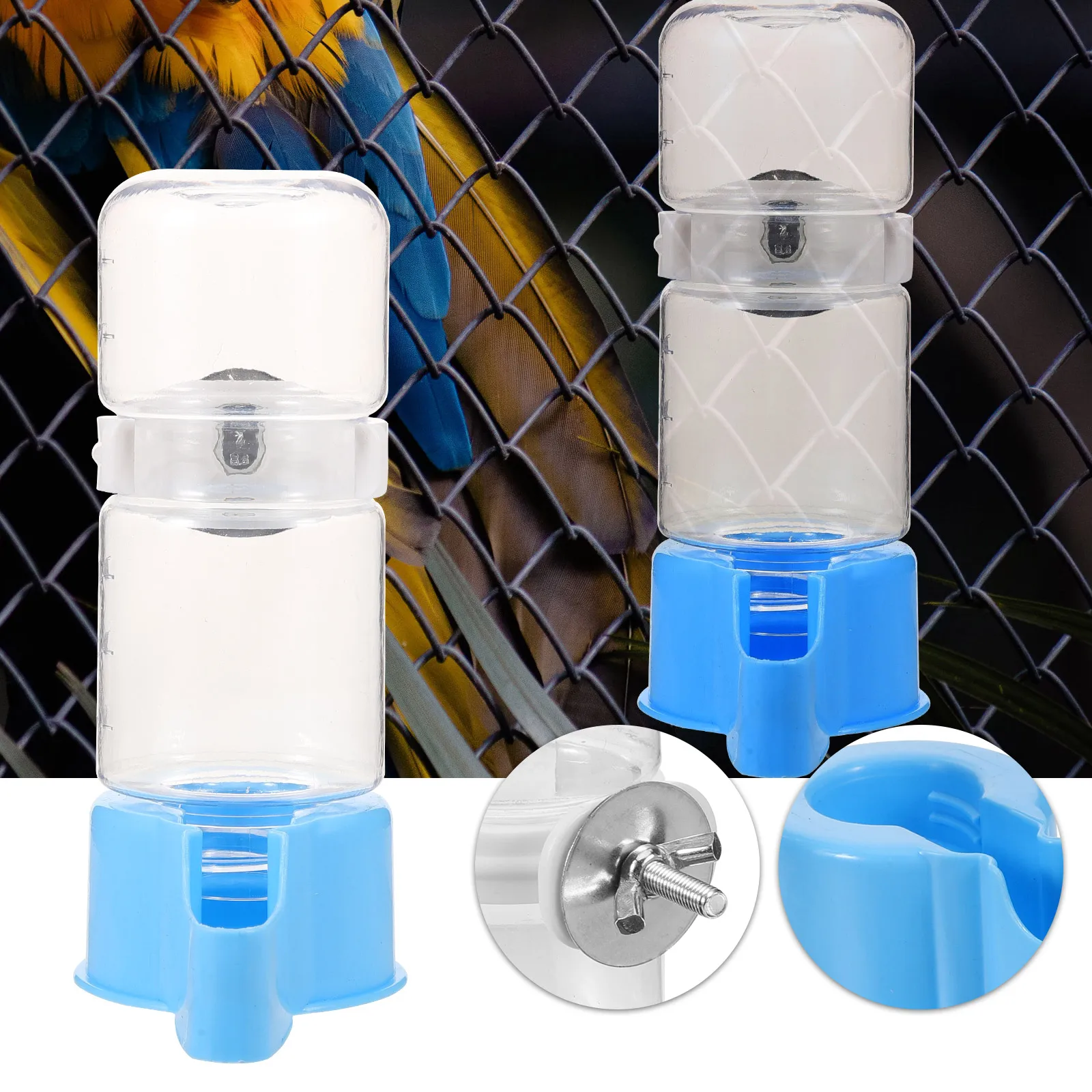 Bird Cage Water Feeder Parrot Bird Water Feeder Automatic Bird Water Bowl Waterer Water Drinker For Pigeon Thrush Drinking