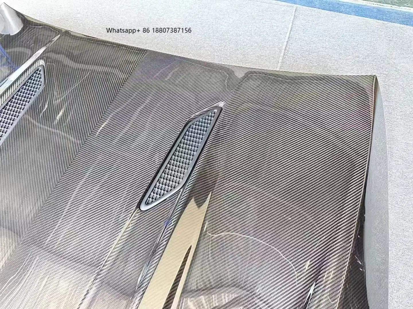 

For C-Class W206 Dry Carbon Fiber Engine Hood New Exhaust Bolt-On Modification