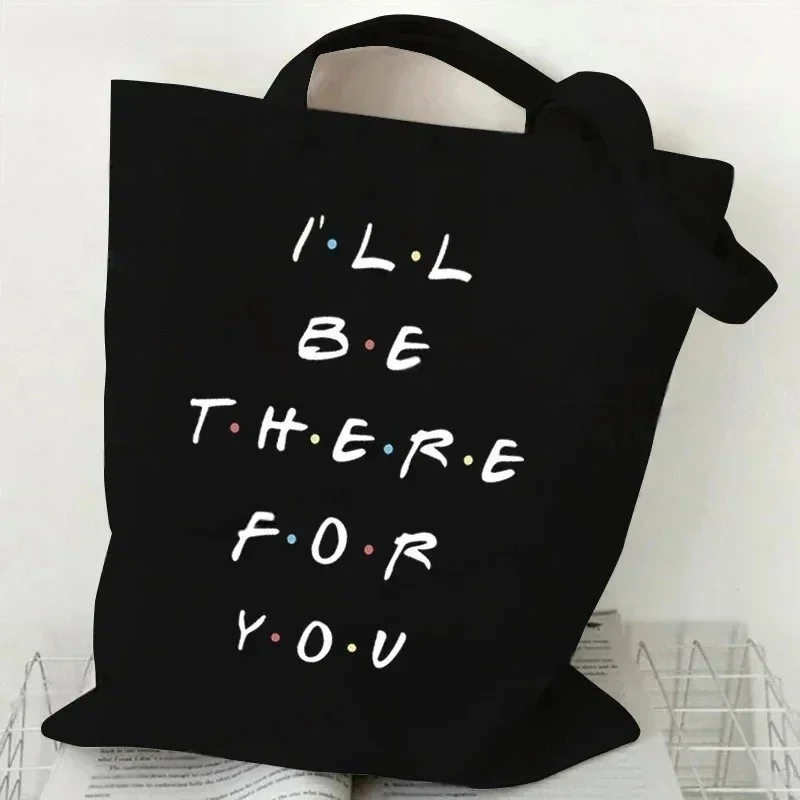 Eco-Friendly Black How You Doing Friends TV Tote Bag Canvas Shoulder Bag for Women Trendy TV Show-Themed Handbag for Girls view 2