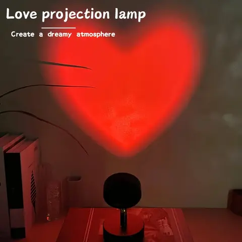 1 조각 로맨틱 하트 모양의 LED 프로젝터 빛 USB 전원 사진 배경 파티 침실 장식 크리스마스에 이상적