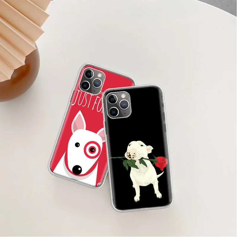 Bull Terrier Dog Puppies Phone Case For Iphone 14 13 15 Pro Max Apple 11 12 Mini X XS XR 16 Plus 6 6S 5 5S Clear Cover