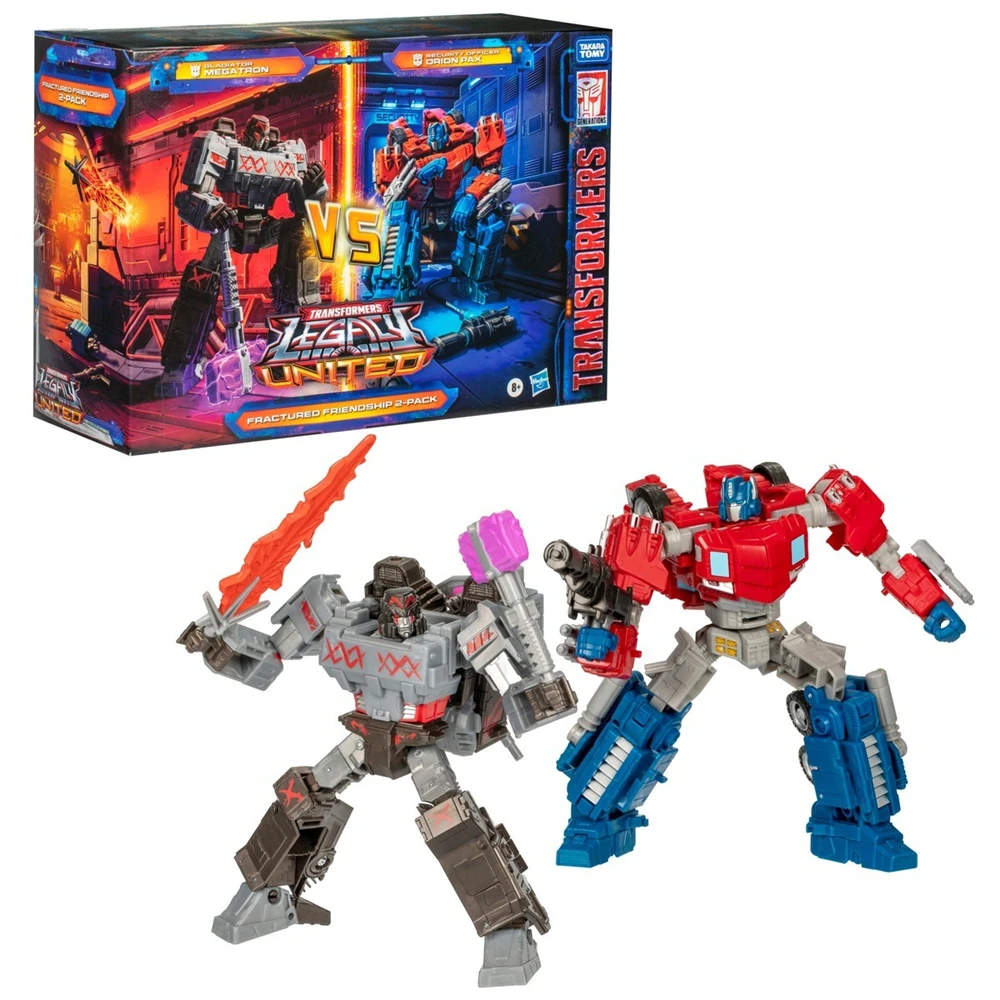 TAKARA TOMY Transformers Toys Legacy United Orion Pax & Megatron Amistad fracturada paquete de 2 figuras de acción SDCC 2024 exclusivas