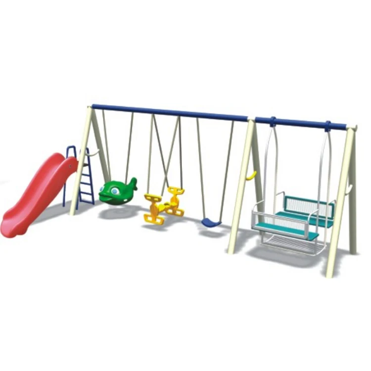 Guangzhou fornecimento de fábrica crianças balanço ao ar livre plástico de aço durável para jardim casa escola jardim de infância creche parque trampolim