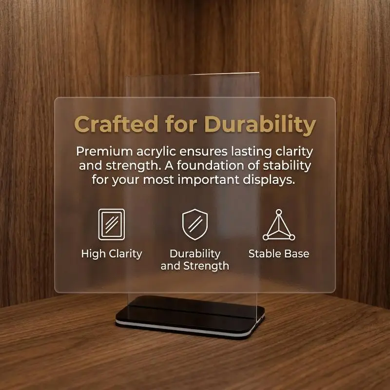 Acrylic Vertical Wine Menu Sign Holder Dual Sided Display Rack Transparent Table Photo Stand for Event Dining Occasions