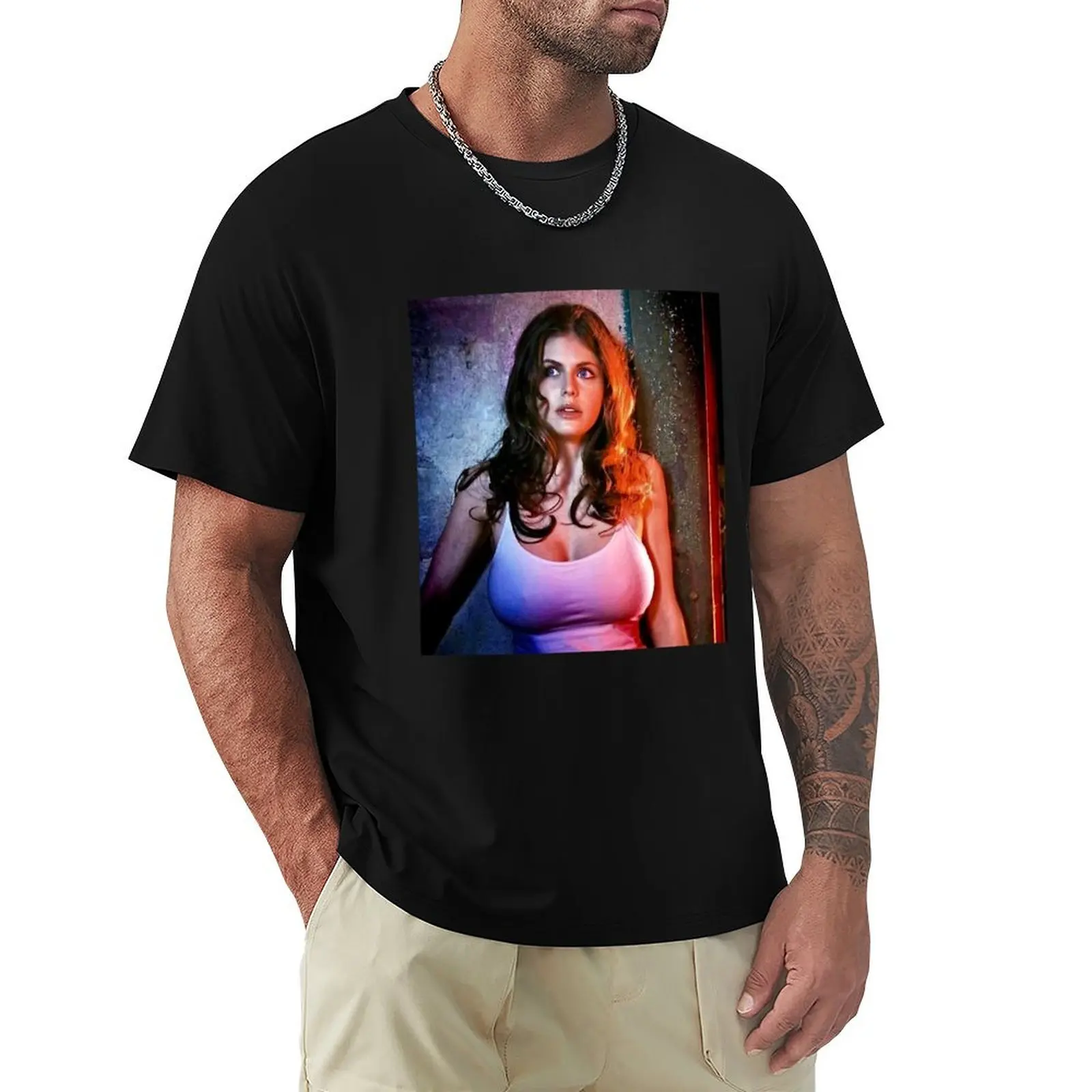 

Adventure Legend Lightning Thief Alexandra Daddario An American Actress Vintage T-Shirt Work Utility Short Sleeve Shirt