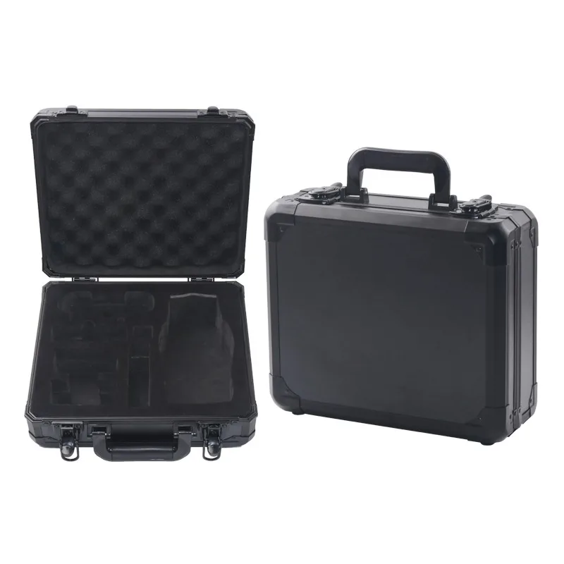 Portátil alumínio Hard Case para senhas, preto e prata maleta, maleta de metal, equipamentos Tool Box, titular do organizador