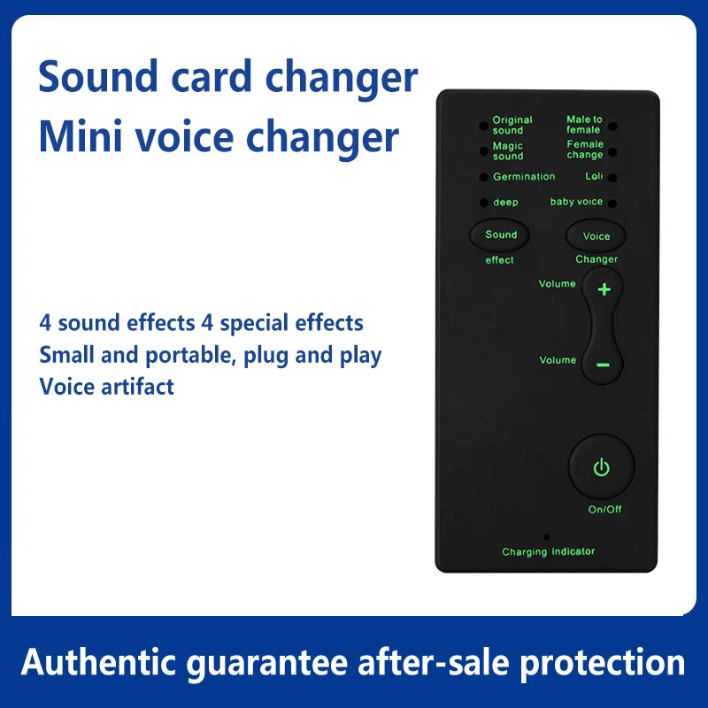 New Voice Changer Mini Portable 8 Voice Changing Modulator with Adjustable Voice Functions Phone Computer Sound Card Mic Tool