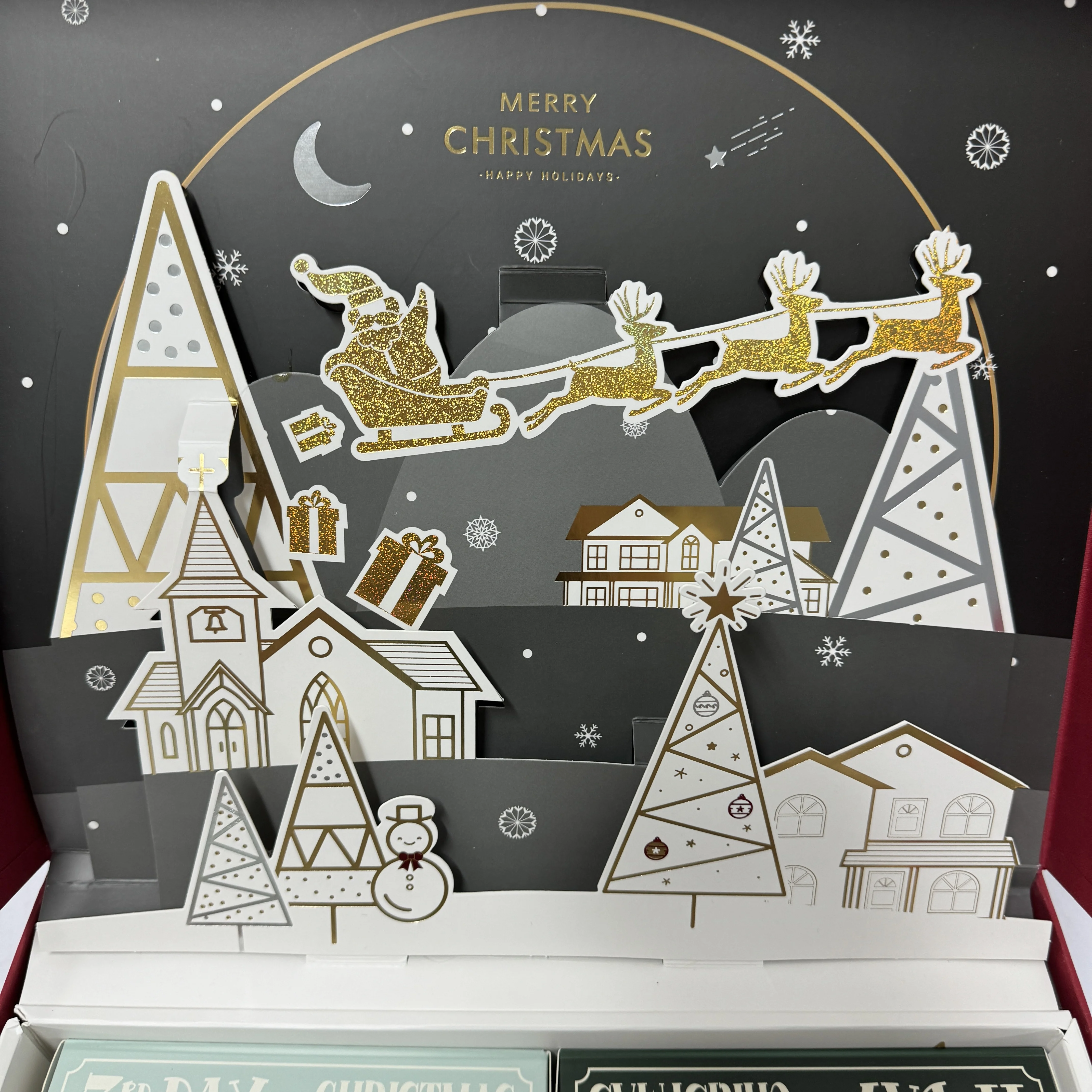 Customization.New Design Christmas Chocolate Clamshell Advent Calendar Custom Cardboard Pop up Advent Calendar Packaging Box