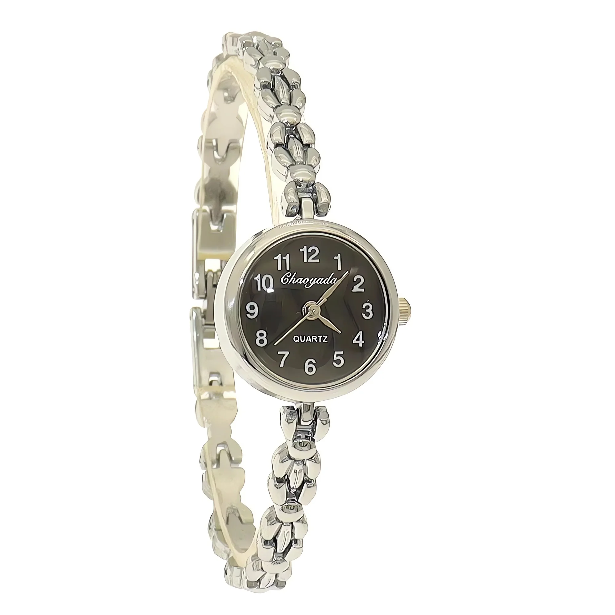 

Silvery Stainless Steel Women Office Ladies Luxury Quartz Wristwatch Girls Waterproof Dress Bracelet Electronic Watches
