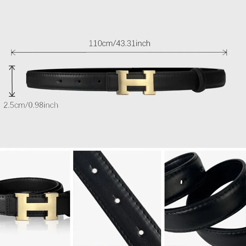 2025 Women's Leather Belt All-in-one Denim Personality Ins Style Decorative Alloy Waistband Dress Thin Belt Belts for Women