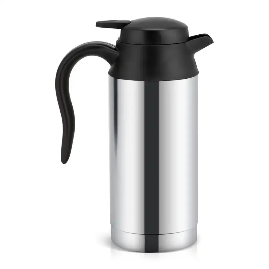 

12V 750ml Electric Car Kettle Heating Cup with Auto Adapter Coffee Mug Travel Stainless Steel Water Bottle