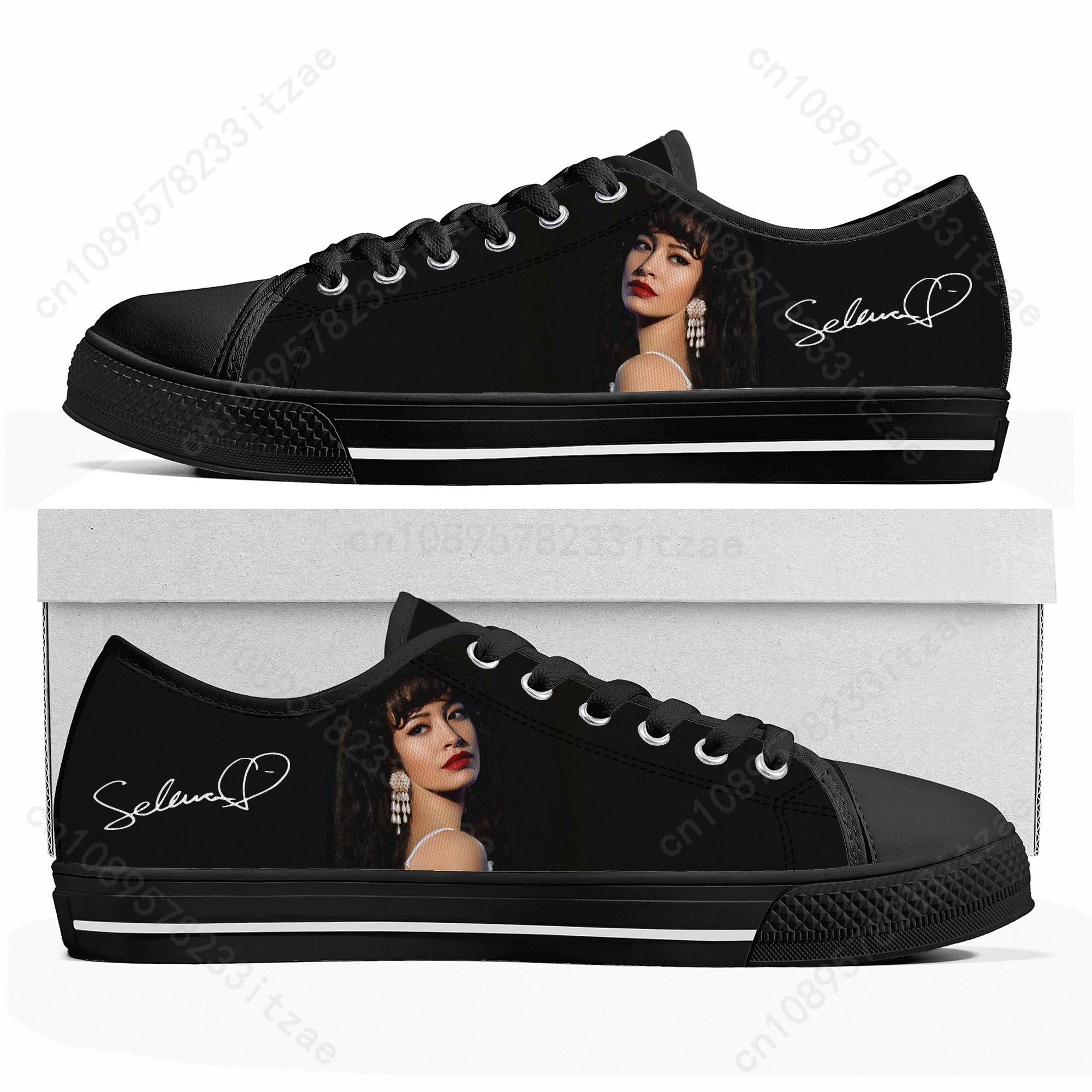 Singer Selena Quintanilla Low Top Sneakers Mens Womens Teenager High Quality Canvas Sneaker couple Casual Shoes Customize Shoe