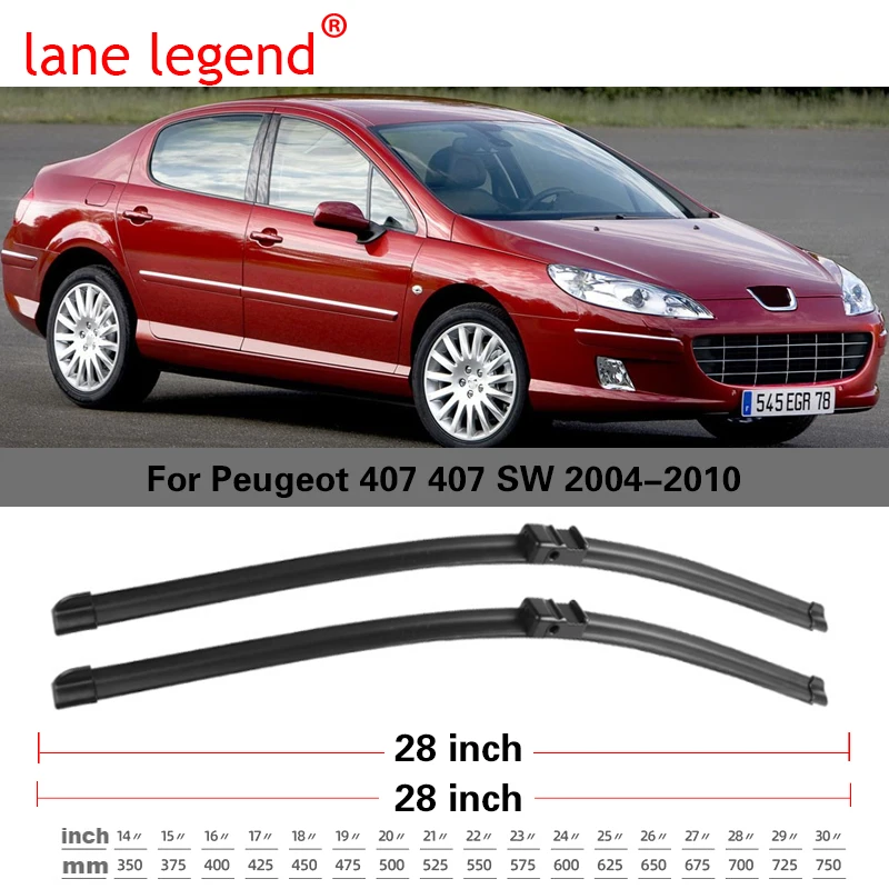 Wiper Front Wiper Blades For Peugeot 407 407 SW 2004 2005 2006 2007 2008 2009 2010 Windshield Windscreen Front Window 28\