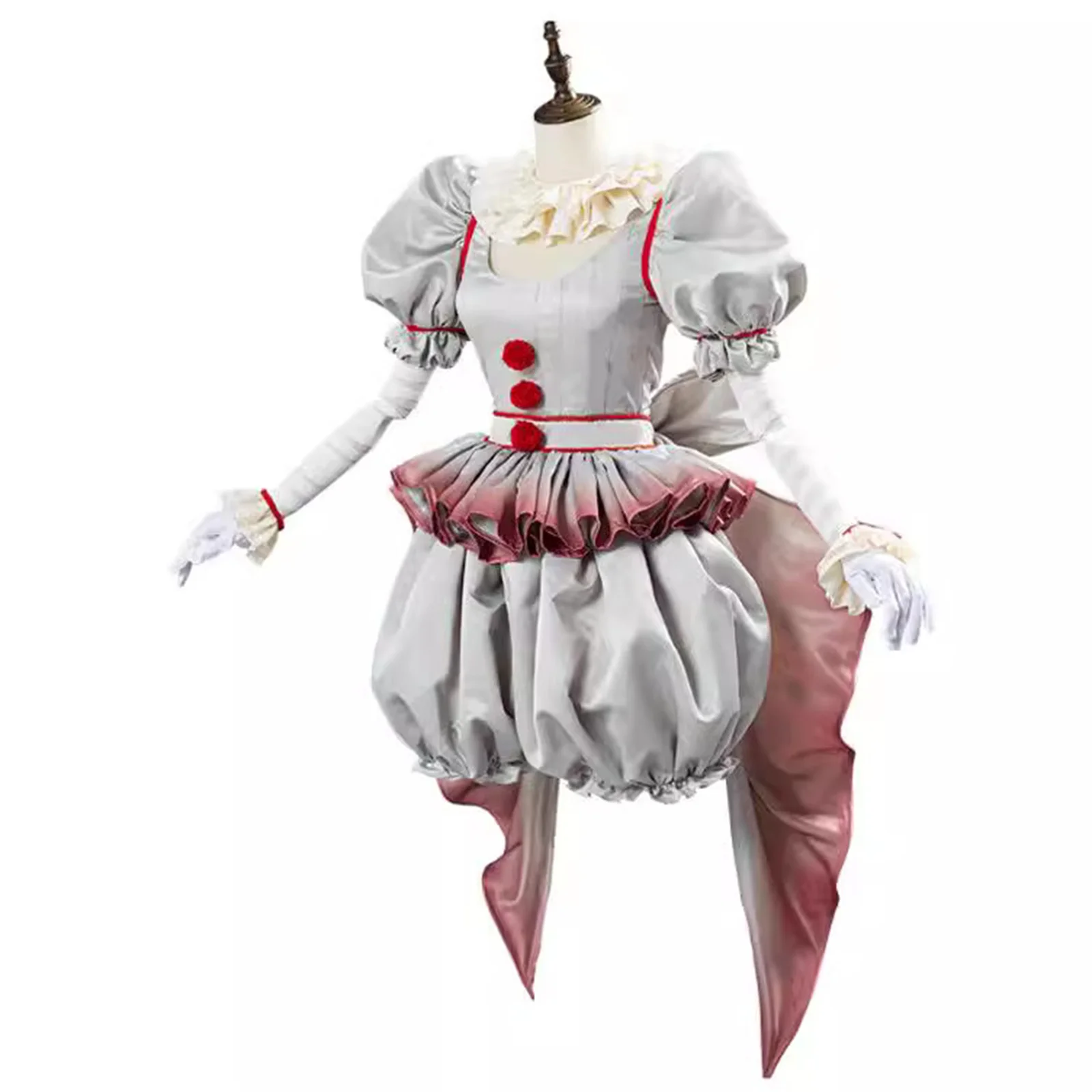 Film Pennywise Clown Horror Cosplay Kostüm Hemd Hosen mit Handschuhen Erwachsene Unisex Top Shorts Anzug Halloween Outfit Uniform Party