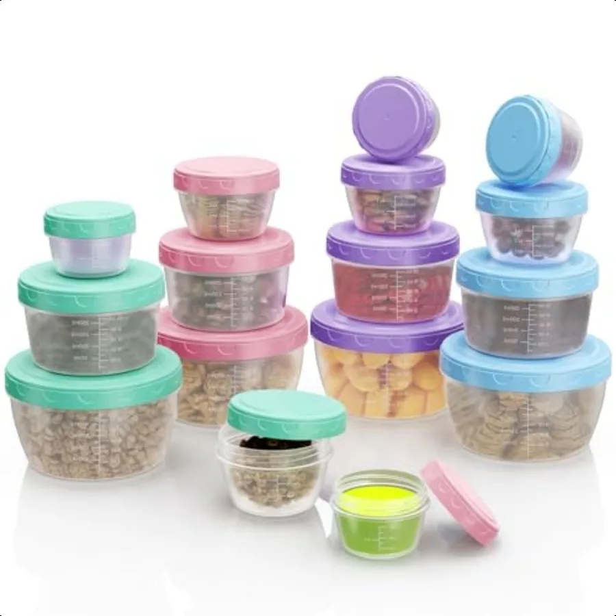 

16Pack Food Storage Containers with Lids BPAFree Salad Dring Container to Go Reusable Small Leakproof Plastic Containers for Me