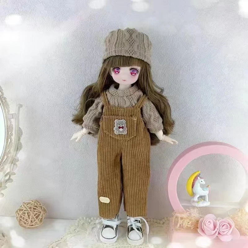 Kawaii BJD Butter Girl, 6 points, Joint Mobile Butter with Fashion Clothes, Soft Hair fur s Up, Birthday Gift Toys, New Butter, 30cm