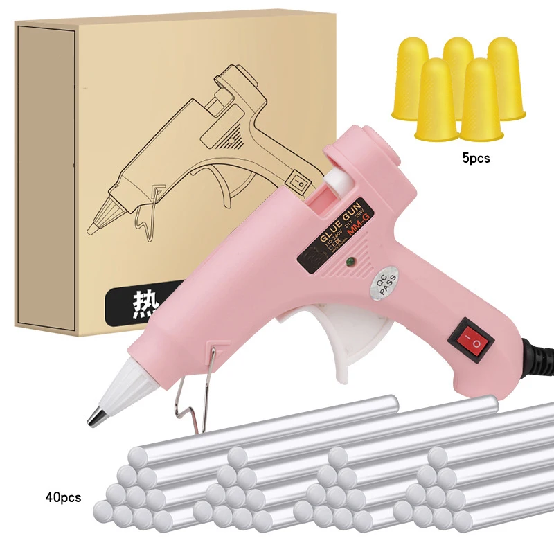 1 Set 20W Hot Melt Glue Gun Anti-Scalding Children's Hot Silicone Gun 7Mm Glue Stick Adhesive Gluegun Small Glue Gun