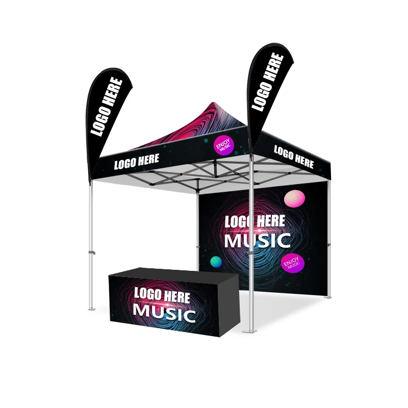 Outdoor Quick Setup Advertising Colorful Logo Custom Branded Canopy Roof Stronger Folding Tent With Walls and Bags