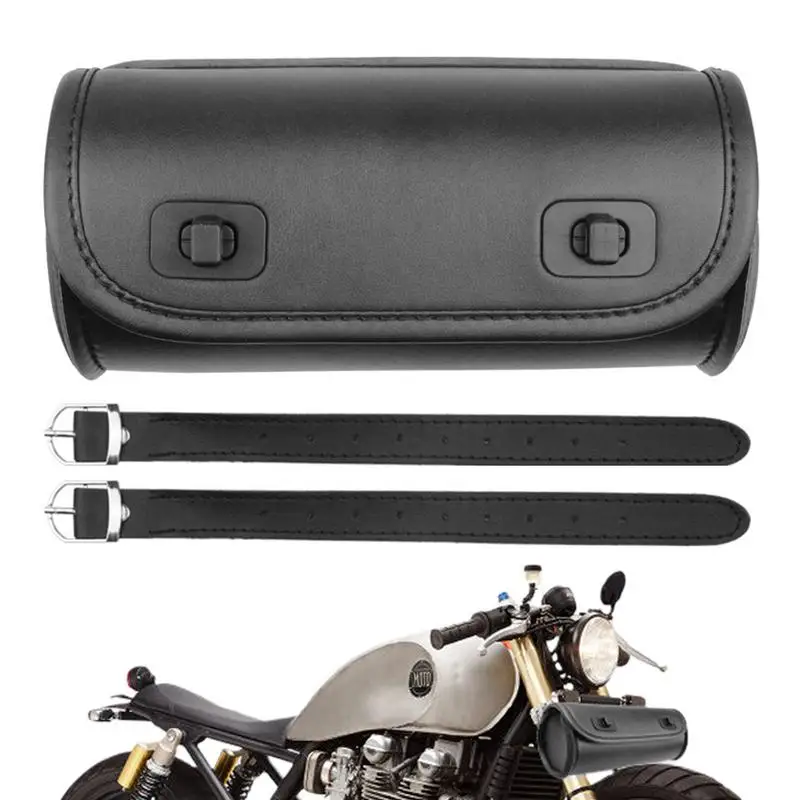 

Motorcycle Fork Bag Waterproof PU Leather Saddlebag Front Fork Handlebar Storage Pouch Saddlebag Front Fork Handlebar Storage