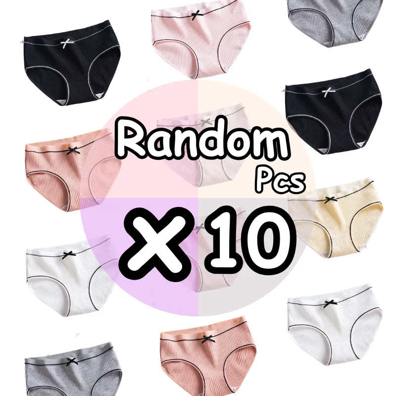 Random Color 5/10Pieces Teenage Girls Briefs Cotton Fabric Soft Panties For Adolescent Girl Solid Threaded Young Girls Underwear - view 3
