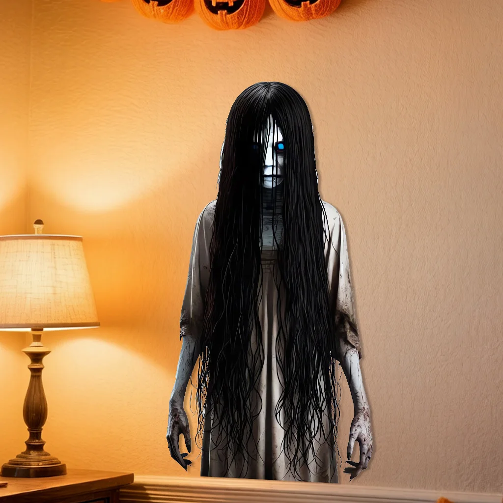 1pcs Halloween Horror Broken Window Decor Sticker Self-adhesive and Removable PVC Material for Home Wall Halloween Party Sticker